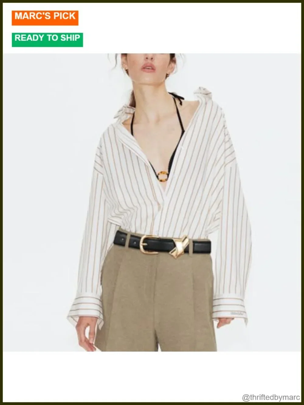 Women Faux Leather Belt with Gold Buckle & Knot Accent Minimalist
